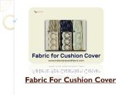 Options For Choosing Fabric For Cushion Cover