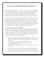 How Does Quality Sleep Help with Weight Loss? (1)
