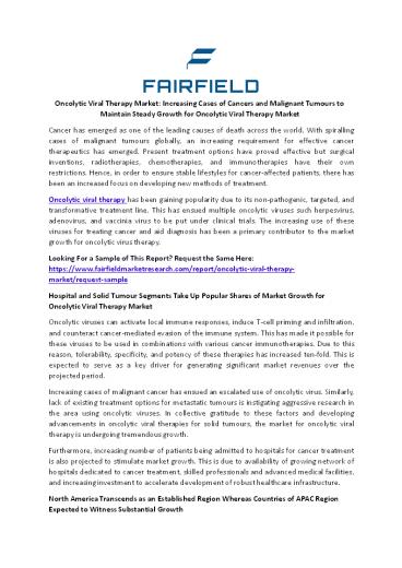 Oncolytic Viral Therapy Market Trends, Analysis Research And Projections For 2022-2026