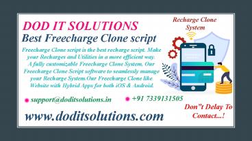 Readymade Freecharge Clone System - DOD IT Solutions