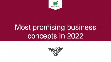 Most promising business concepts in 2022