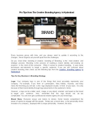 Pro Tips from The Creative Branding Agency in Hyderabad