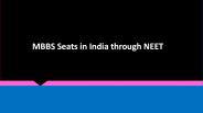 MBBS Seats in India through NEET