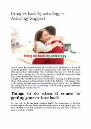 Bring ex back by astrology - Astrology Support