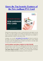 Top Security Features of the New Aadhaar PVC Card