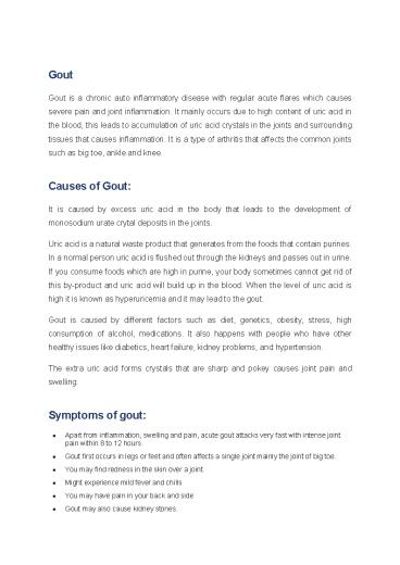 Gout Treatment in Warangal