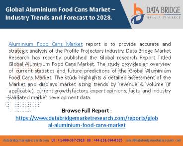 Aluminium Food Cans Market