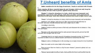 Unheard benefits of Amla