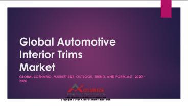 Global Automotive Interior Trims Market