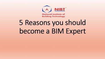 5 Reasons you should  become a BIM Expert