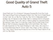 Good Quality of Grand Theft Auto 5