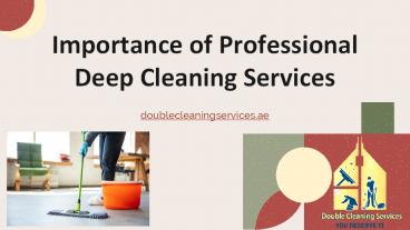 Professional Deep Cleaning Services Importance