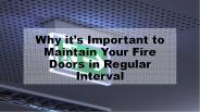 Importance Of Fire Door Maintenance