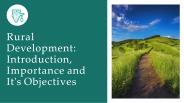 Rural Development Introduction, Importance and It's Objectives