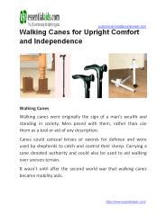 Walking Canes for Upright Comfort and Independence