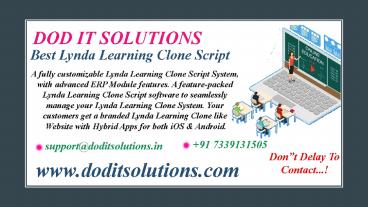 Lynda Learning Clone System - DOD IT SOLUTIONS