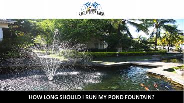 How Long Should I Run My Pond Fountain?