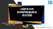 Habits for Entrepreneurial Success