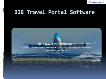 B2B Travel Portal Software