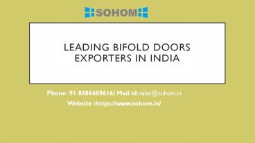 Leading Bifold doors Exporters in India