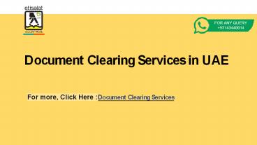 Document Clearing Services in UAE