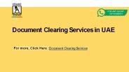 Document Clearing Services in UAE