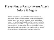 Preventing a Ransomware Attack Before it Begins