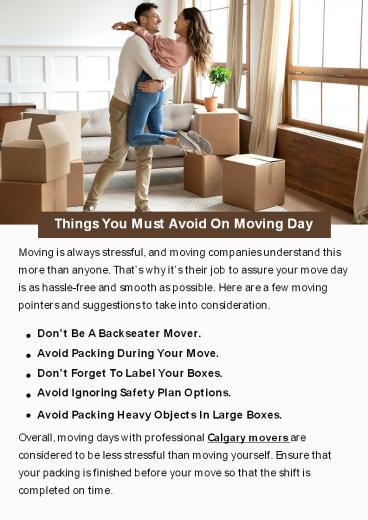 PPT – Things You Must Avoid On Moving Day PowerPoint presentation ...
