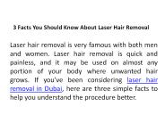 3 Facts You Should Know About Laser Hair Removal
