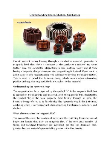 Understanding Cores, Chokes, And Losses