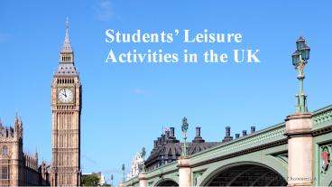 Students’ Leisure Activities in the UK