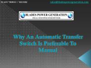 Why An Automatic Transfer Switch Is Preferable To Manual