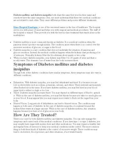 What exactly is the distinction between diabetes mellitus and diabetes insipidus?