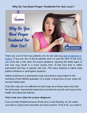 Why Do You Need Proper Treatment For Hair Loss?