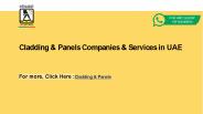 Cladding & Panels Companies & Services in UAE