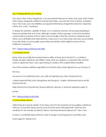 Top 7 amazing daily life uses of hemp