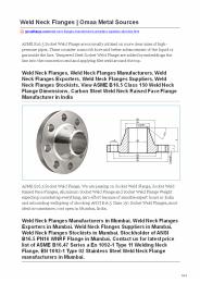 Weld Neck Flanges Manufacturers