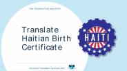 Haitian Birth Certificate Translation