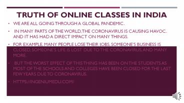 Truth of Online Classes in India-IngeniumEdu