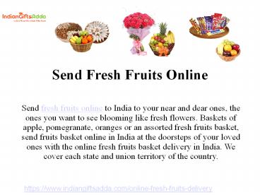 Fresh Fruits Online - Indiangiftsadda