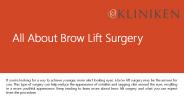 All About Brow Lift Surgery