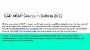 SAP ABAP Course in Delhi in 2022