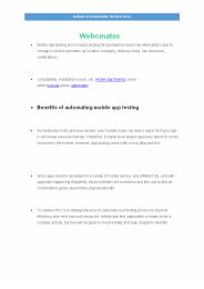 Mobile automation testing tool