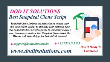 Readymade Snapdeal Clone System - DOD IT SOLUTIONS
