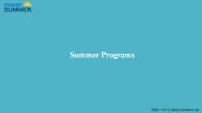Summer Programs