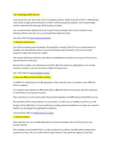 Top 5 amazing benefits of botox