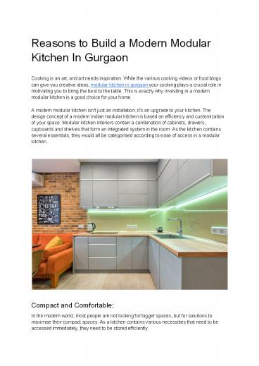 Reasons to Build a Modern Modular Kitchen In Gurgaon presentation ...