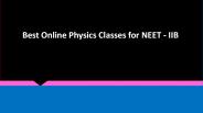 Best Online Physics Classes for NEET
