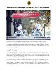 Difference Between Kung-Fu and Karate Training in Narromine