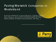 Paving Warwick Company in Rhode Island